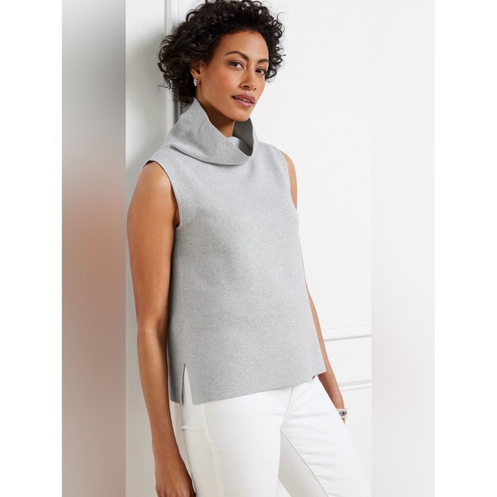 Talbots Metallic Cowl-Neck Sweater Shell Size Large